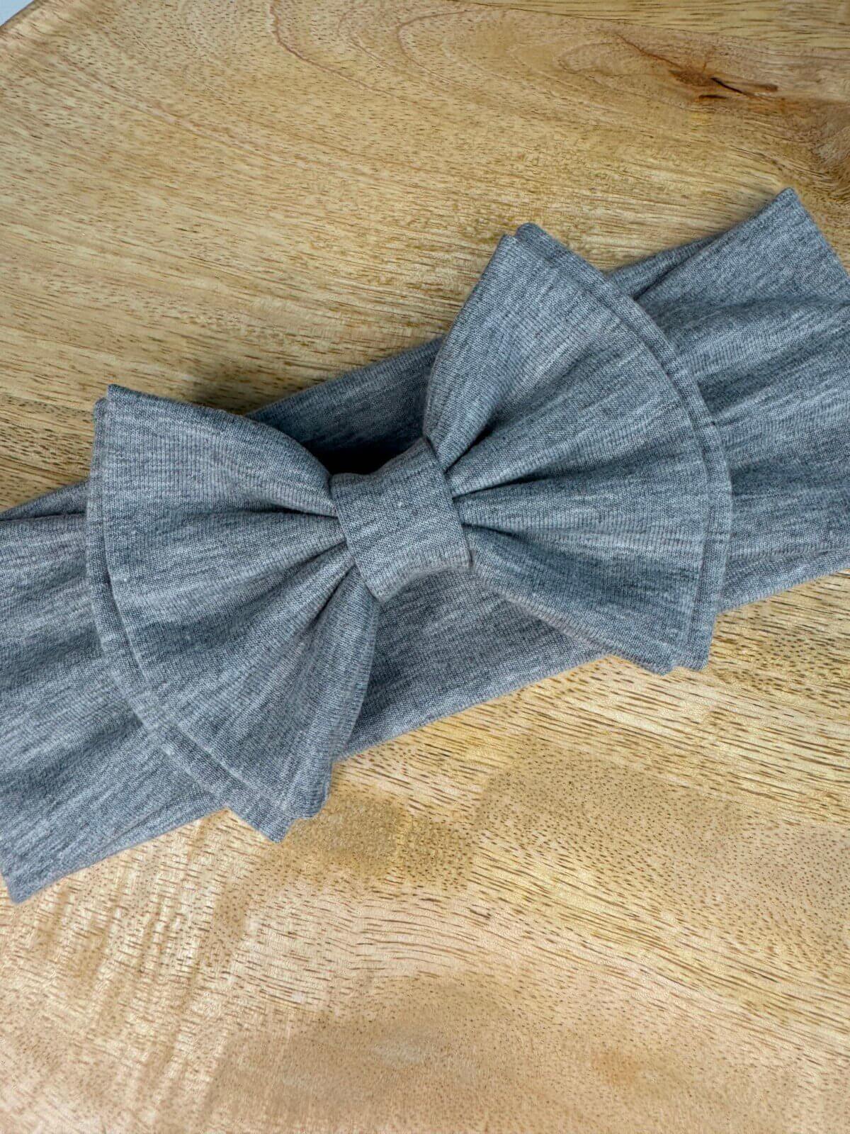 Βρεφική κορδέλα double bow grey