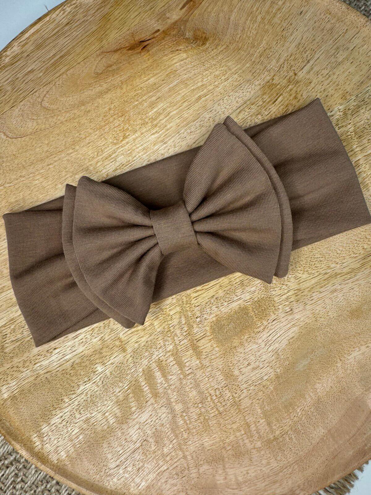 Βρεφική κορδέλα double bow taupe