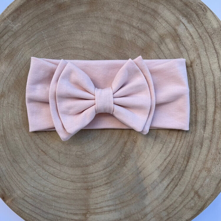 Βρεφική Κορδέλα double bow powder pink