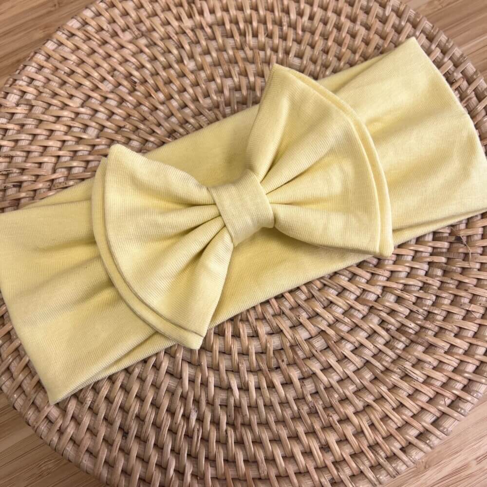 Κορδέλα double bow pastel yellow
