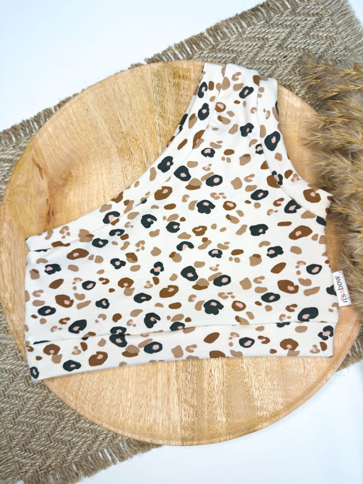 Crop top beige leopard