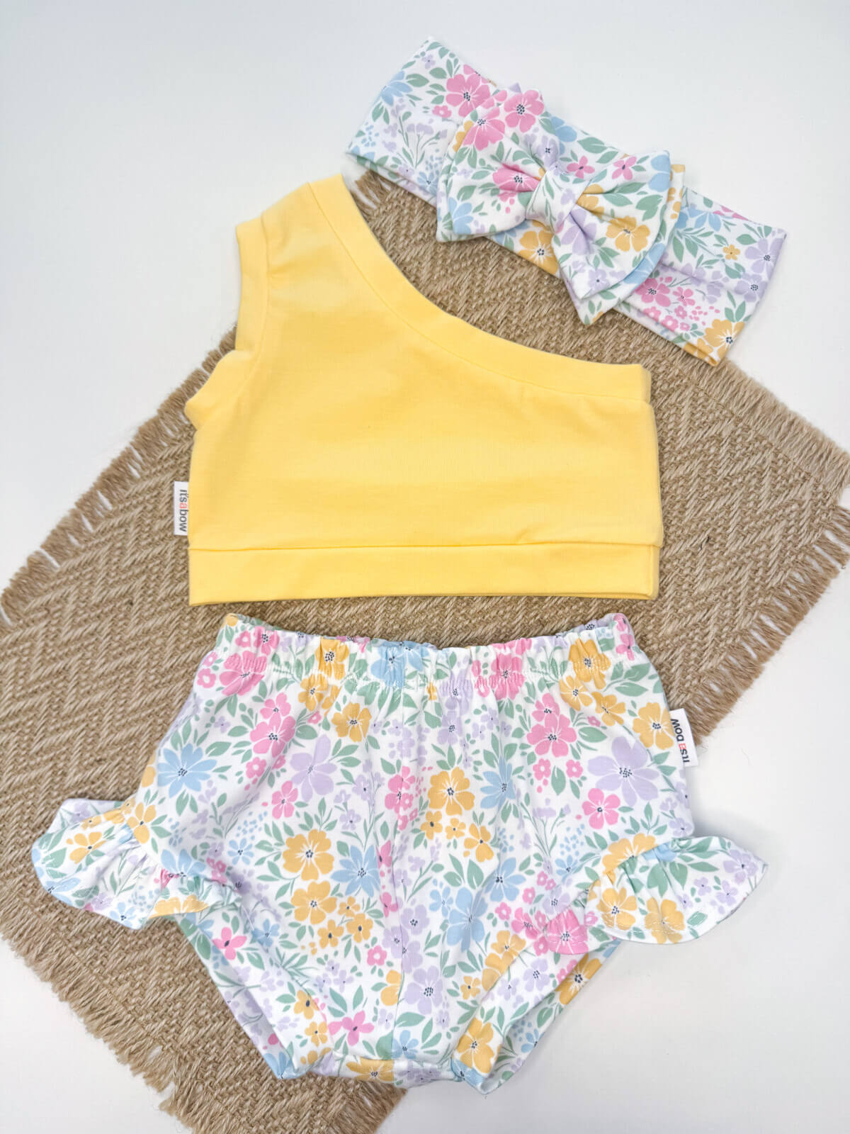 Βρεφικό σετ pastel flowers yellow