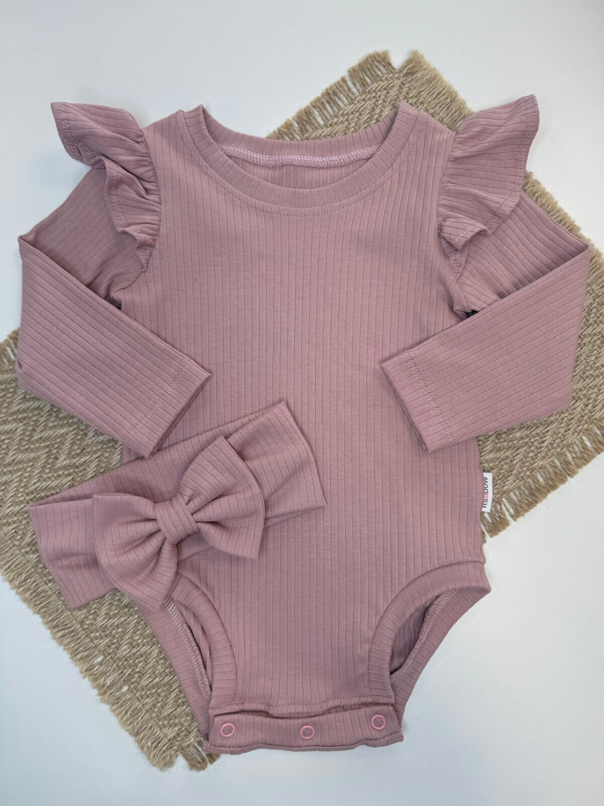 Χειροποίητο rib κορμάκι dusty pink