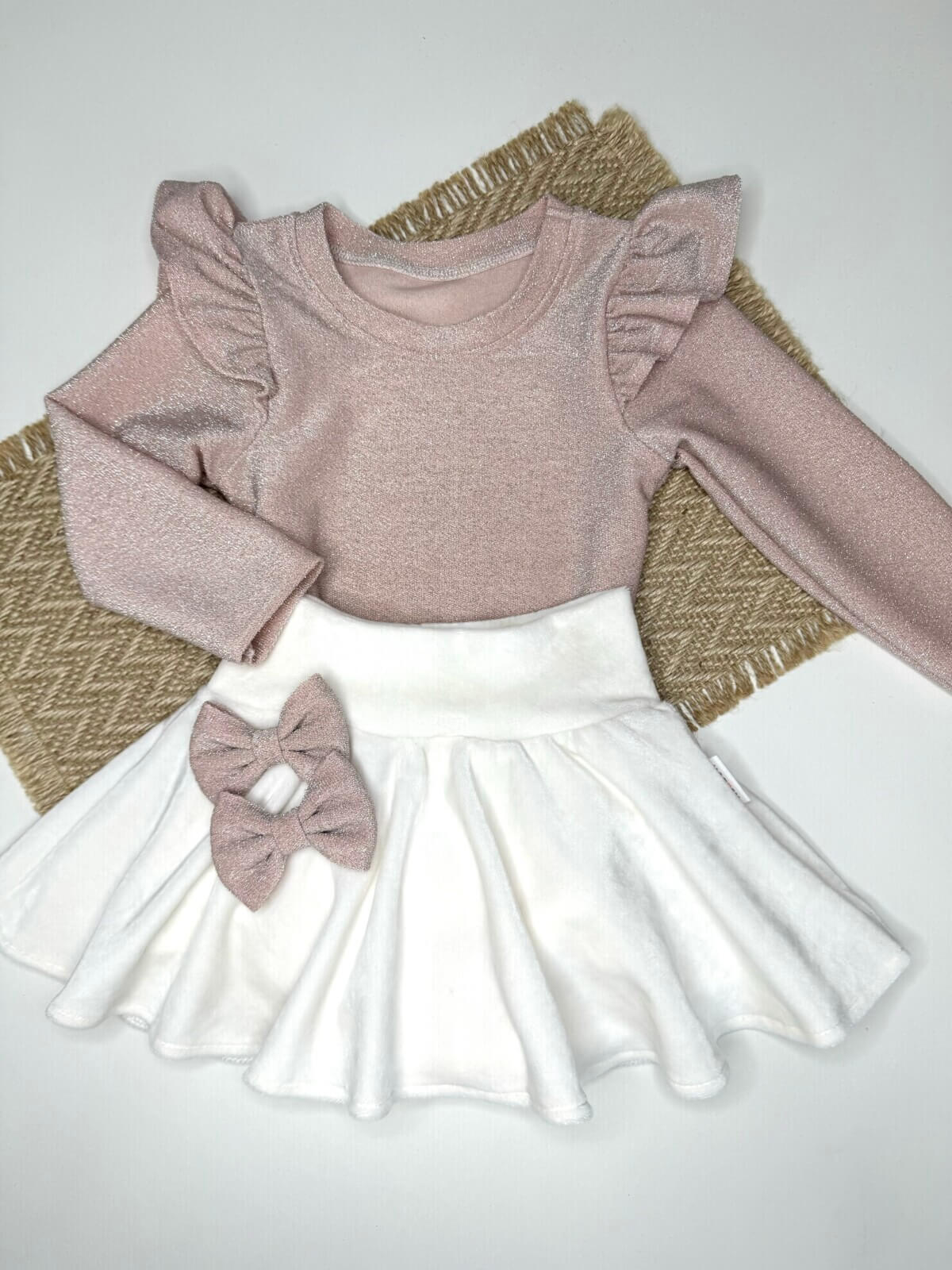 Βρεφικό σετ dusty rose glitter