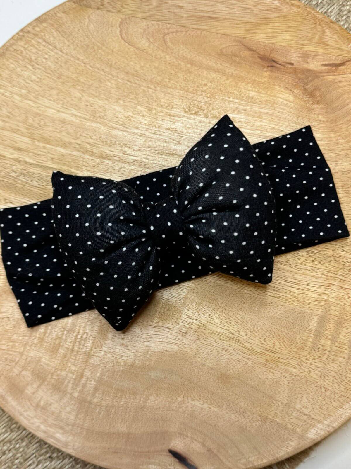 Βρεφική κορδέλα black polka dot
