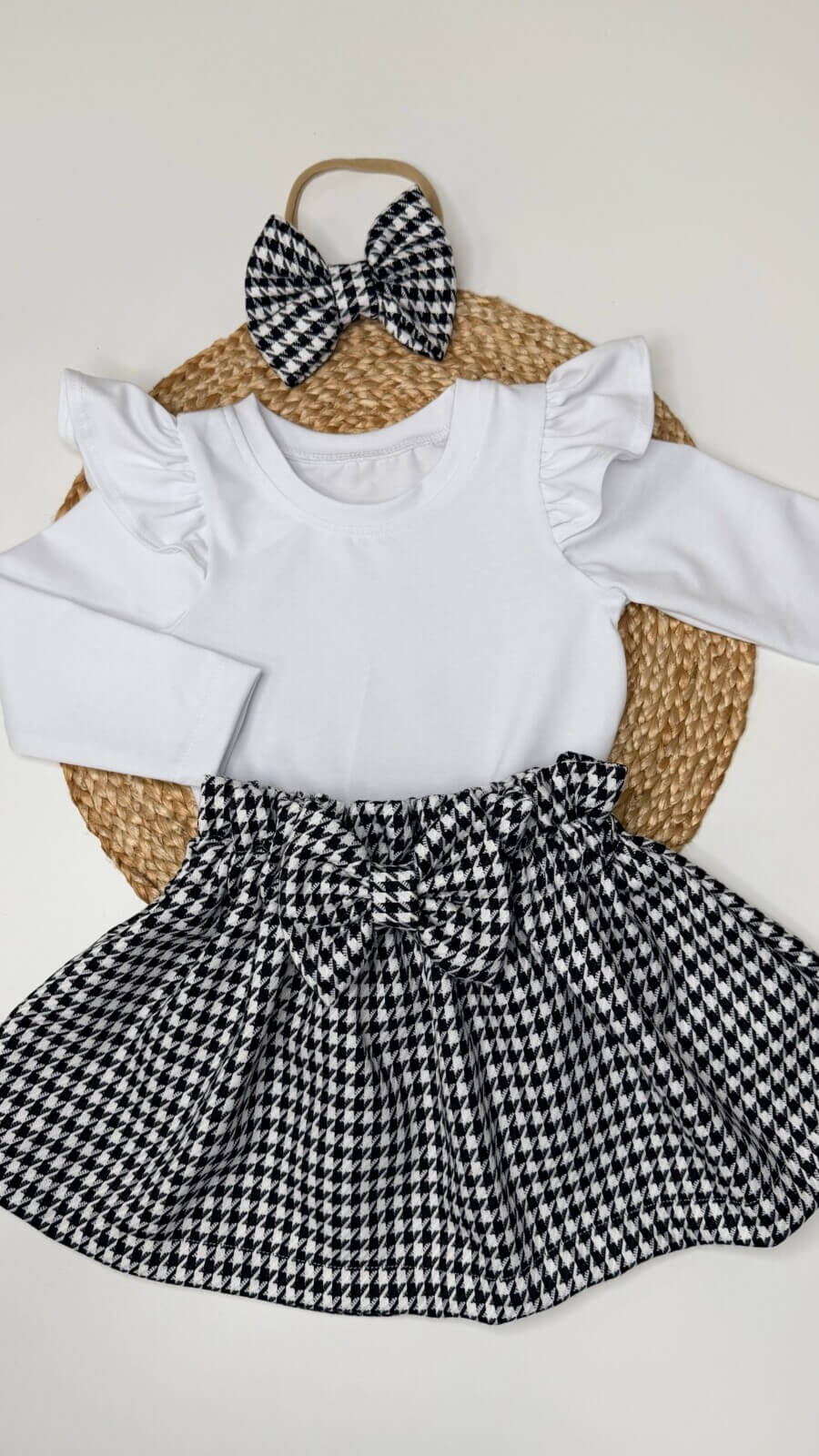 Χειροποίητο σετ με φούστα pied de poule