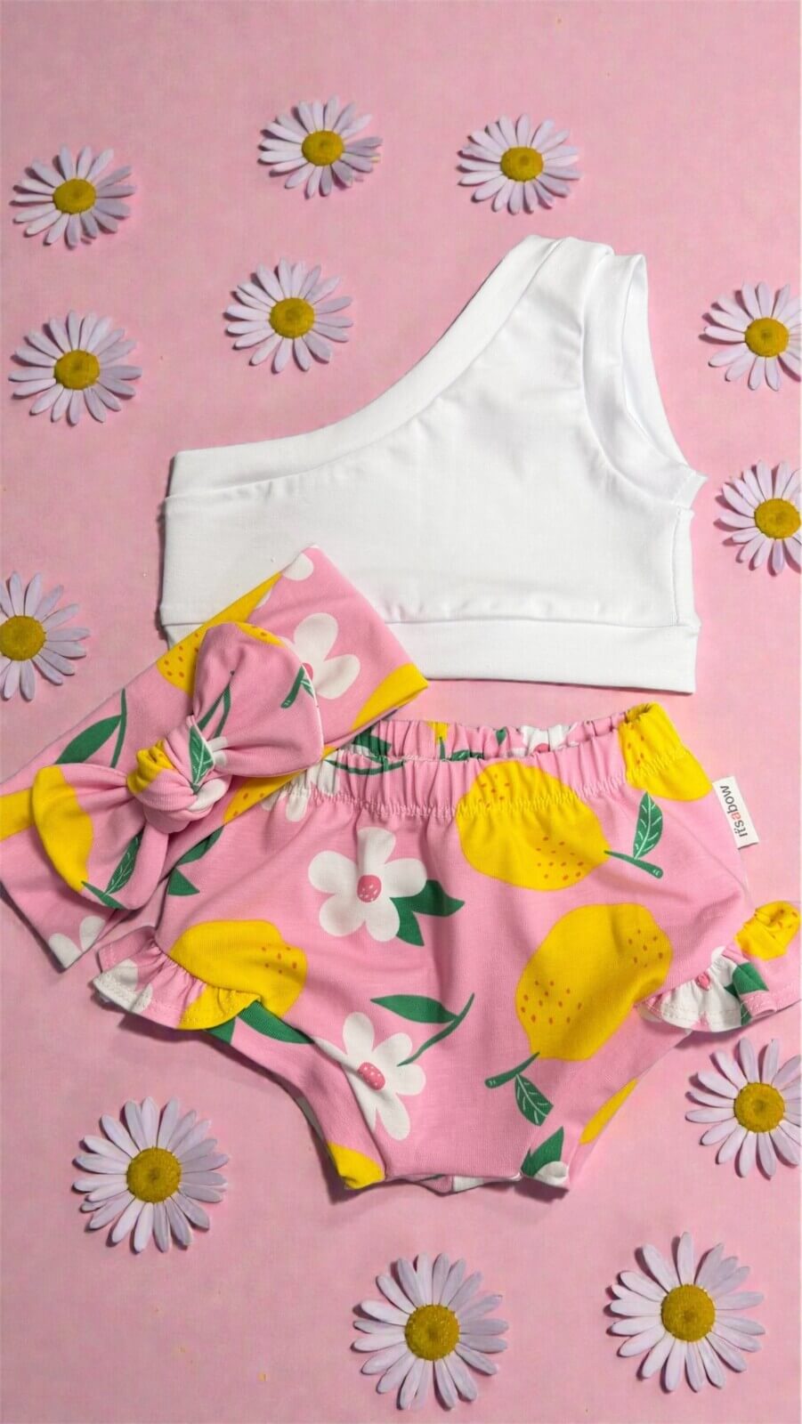 Βρεφικό σετ με σορτσάκι pink lemons 🍋