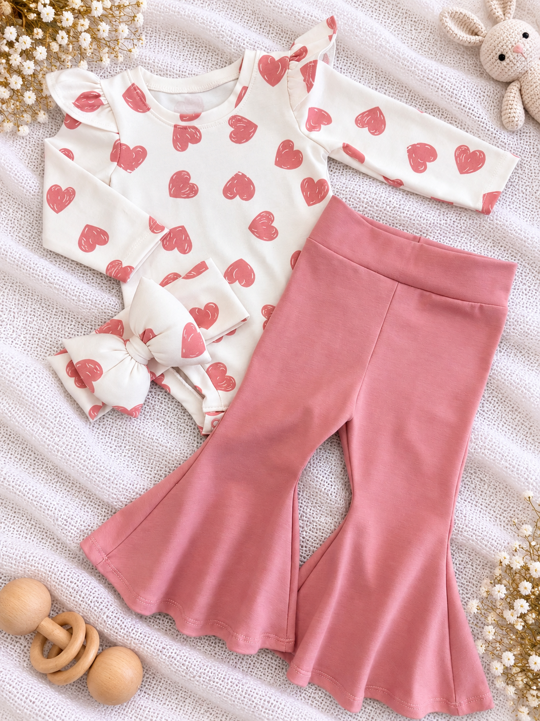 Χειροποίητο σετ με καμπάνα sweet hearts
